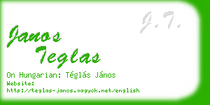 janos teglas business card
